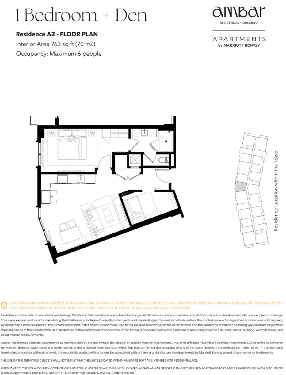 Planta 3 do AMBAR RESIDENCES ORLANDO