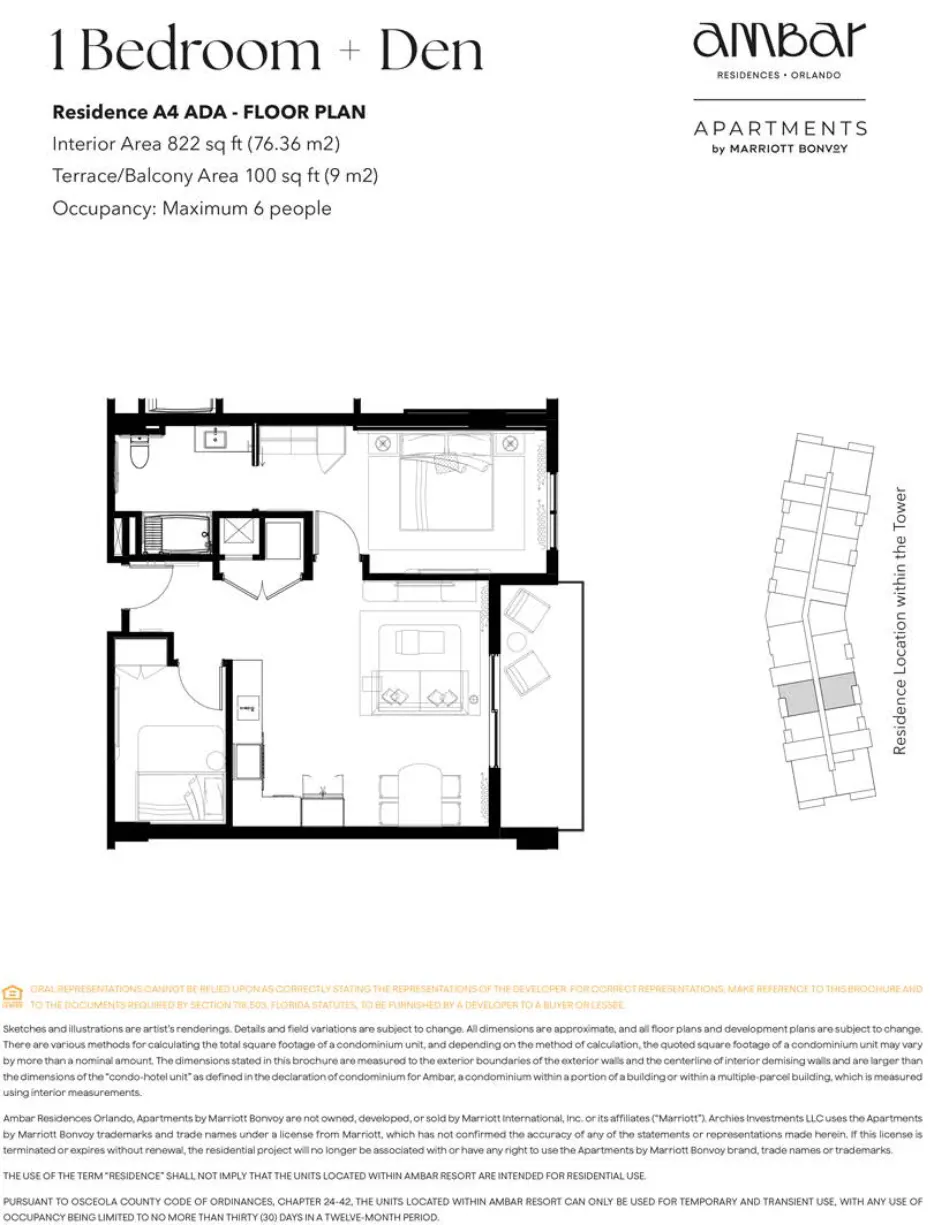 Planta 6 do AMBAR RESIDENCES ORLANDO