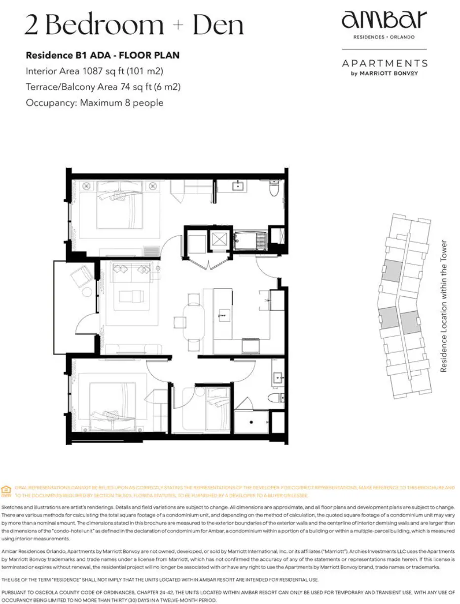 Planta 10 do AMBAR RESIDENCES ORLANDO