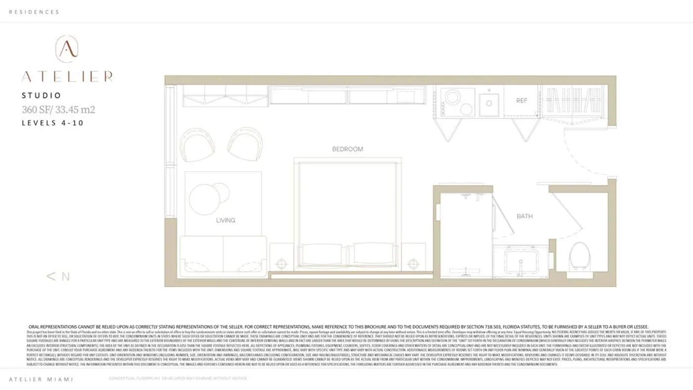 Planta 1 do Atelier Residences Miami