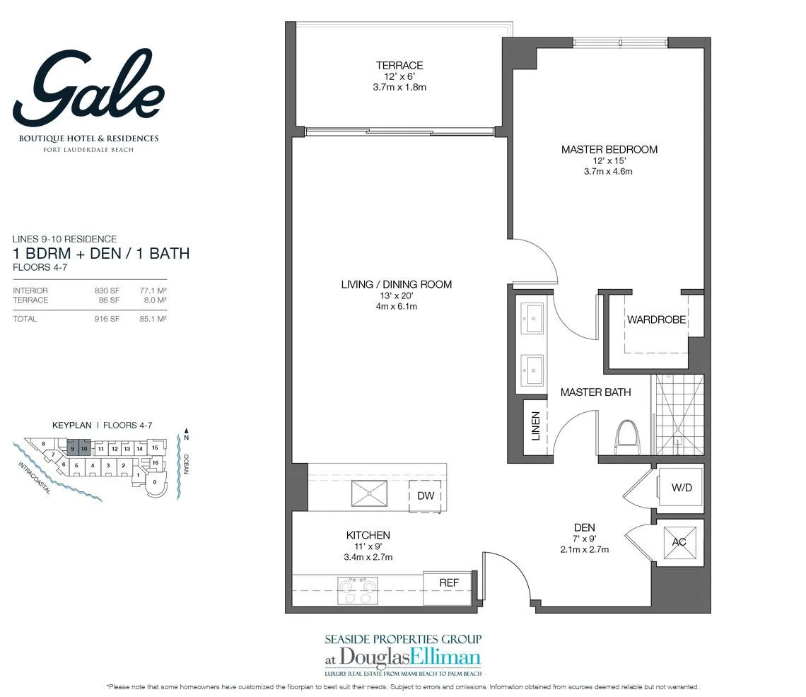 Planta 7 do Gale Fort Lauderdale