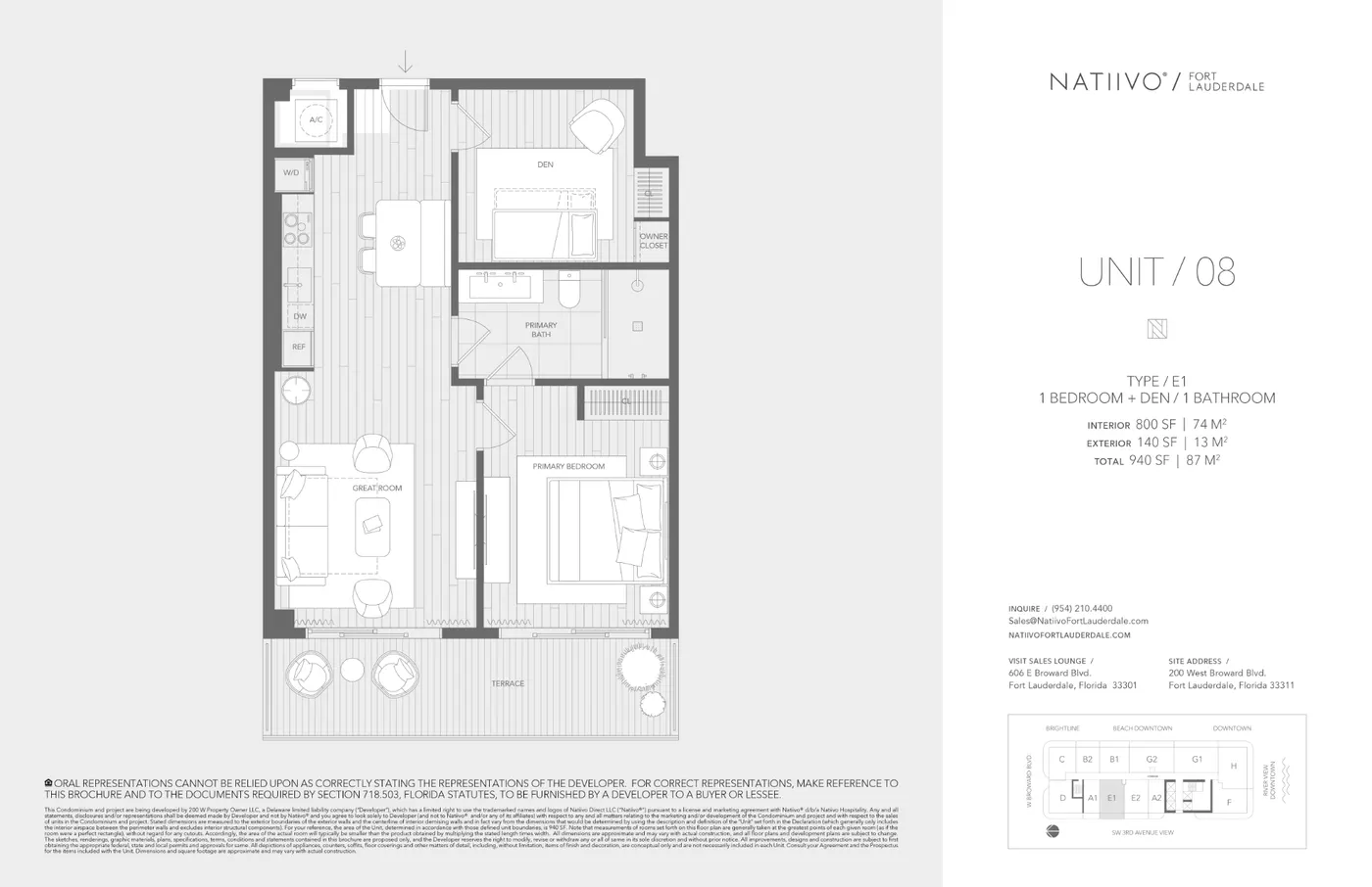 Planta 7 do NATIIVO FT LAUDERDALE