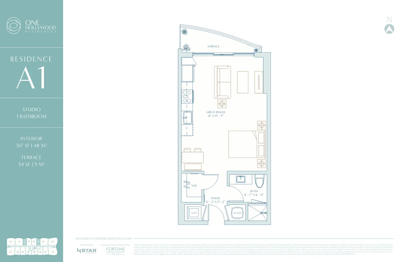 Planta 1 do One Hollywood Residences