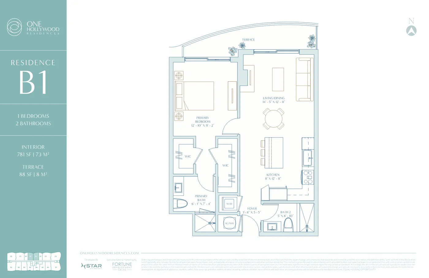 Planta 2 do One Hollywood Residences
