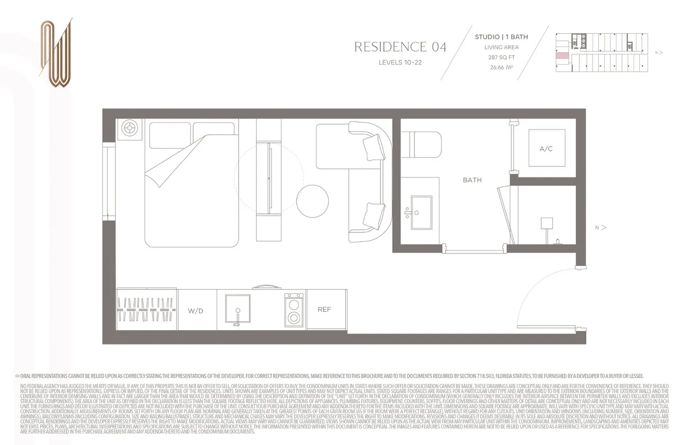 Planta 3 do ONE W12 Residences