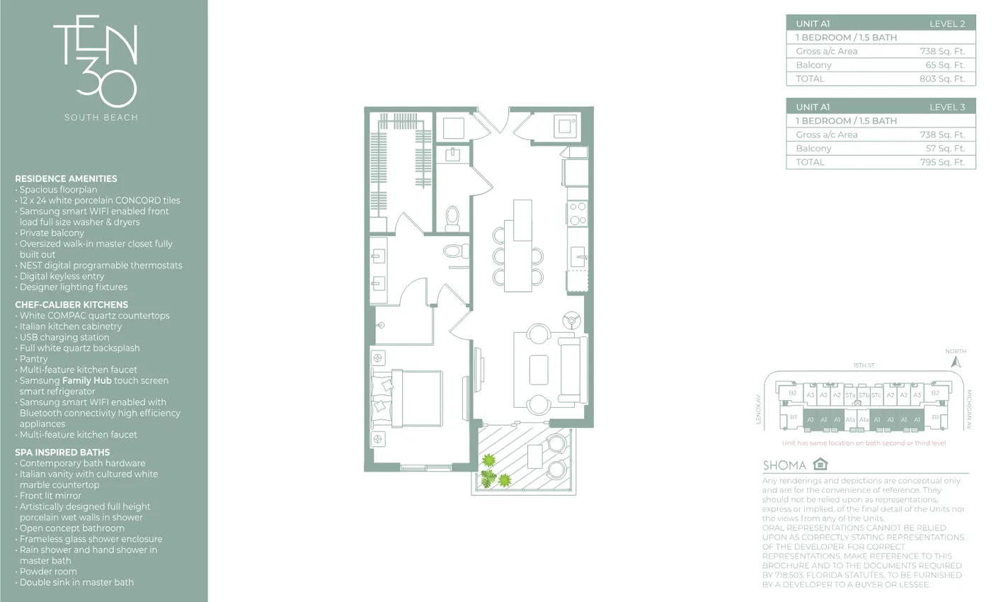Planta 1 do TEN 30 South Beach
