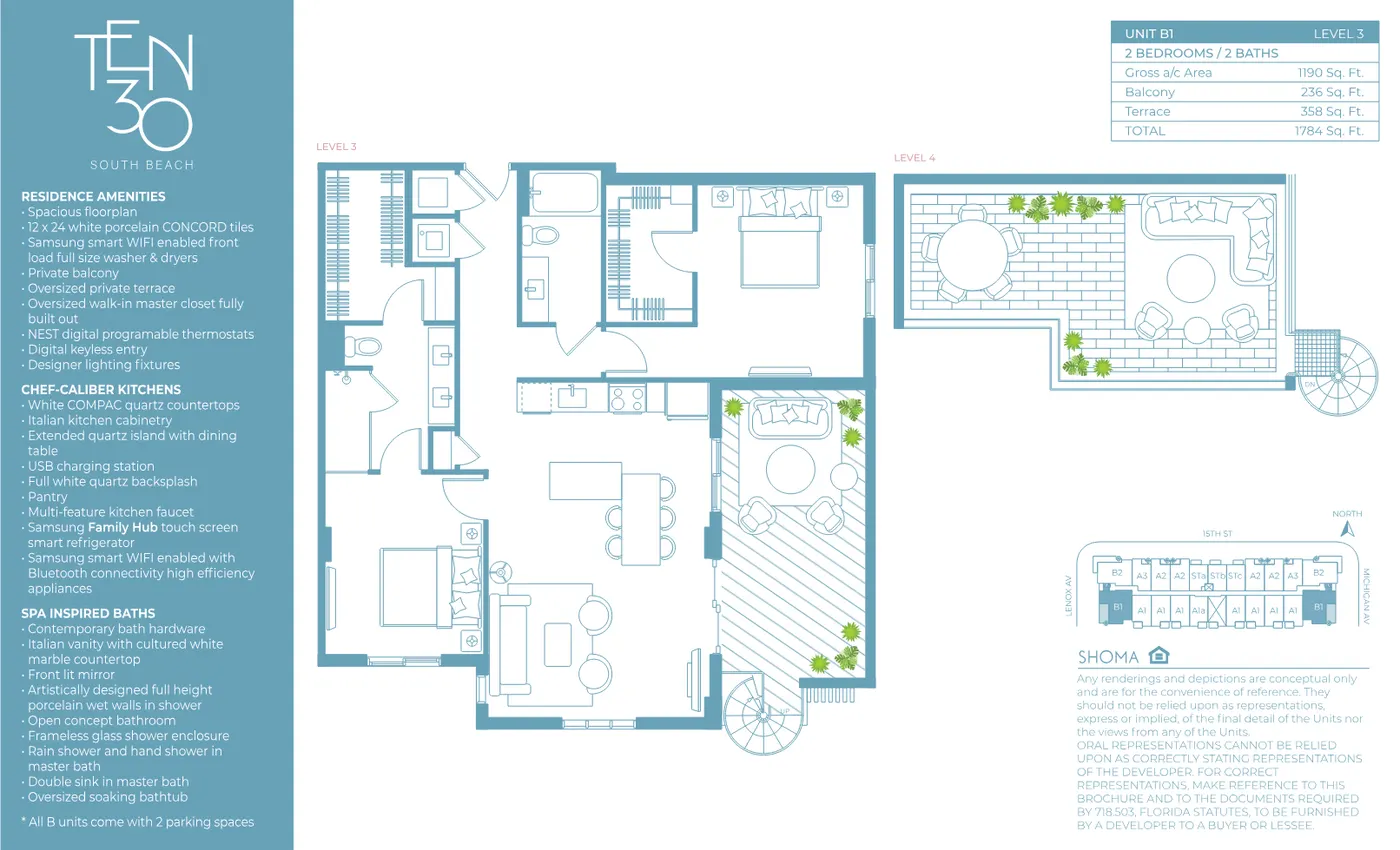 Planta 9 do TEN 30 South Beach