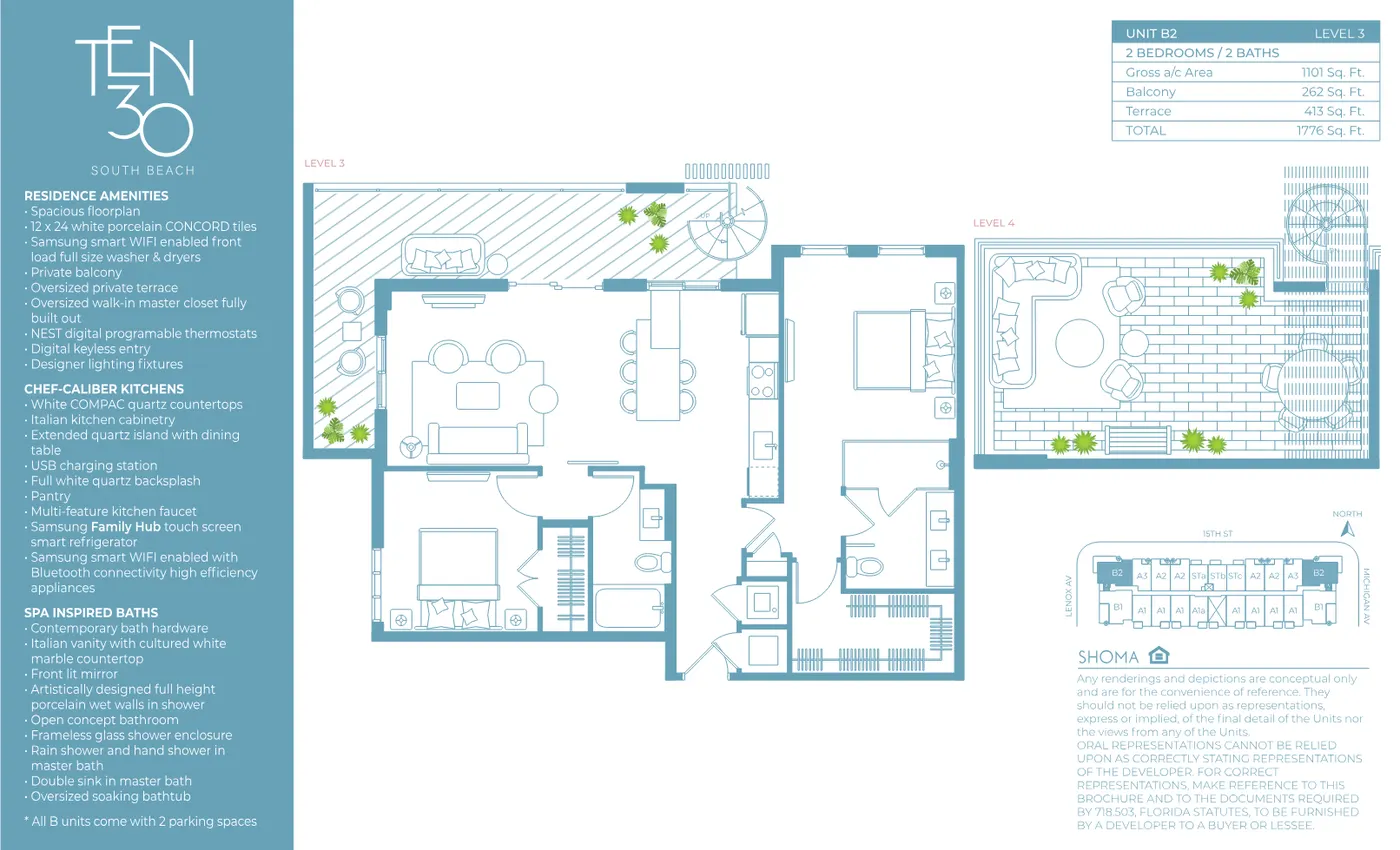 Planta 11 do TEN 30 South Beach