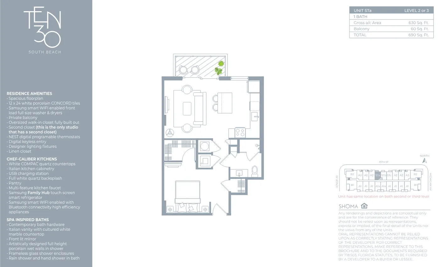 Planta 12 do TEN 30 South Beach
