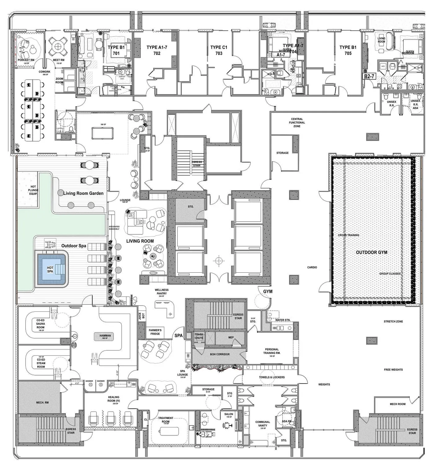 Planta 3 do The House of Wellness