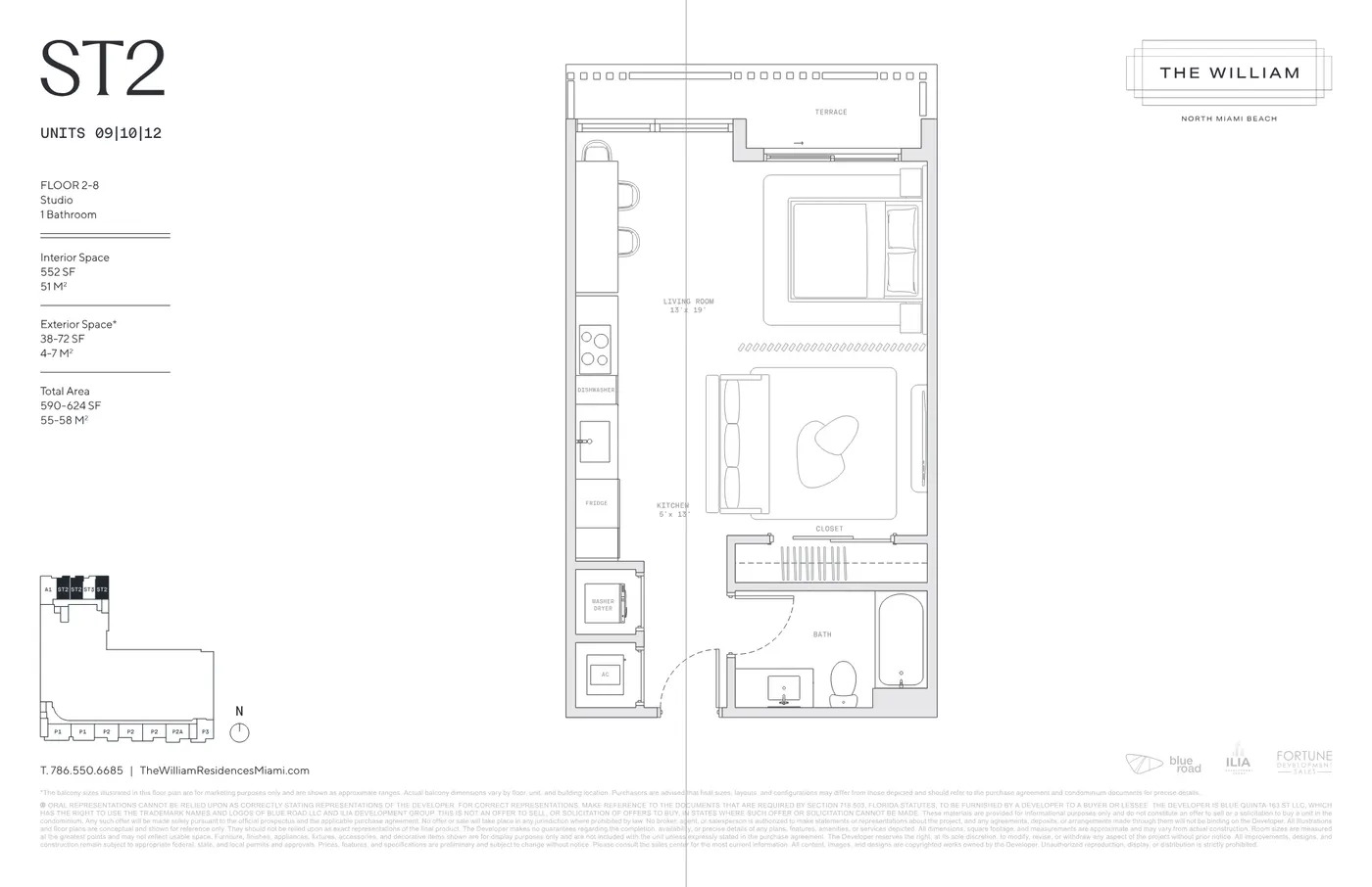 Planta 2 do The William North Miami Beach